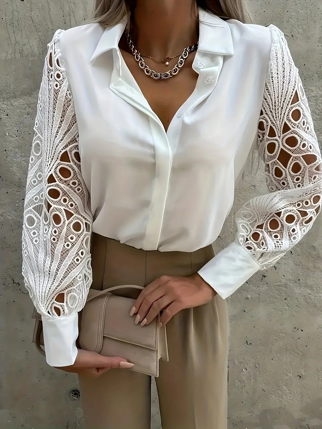 Neck Loose Shirt Lady