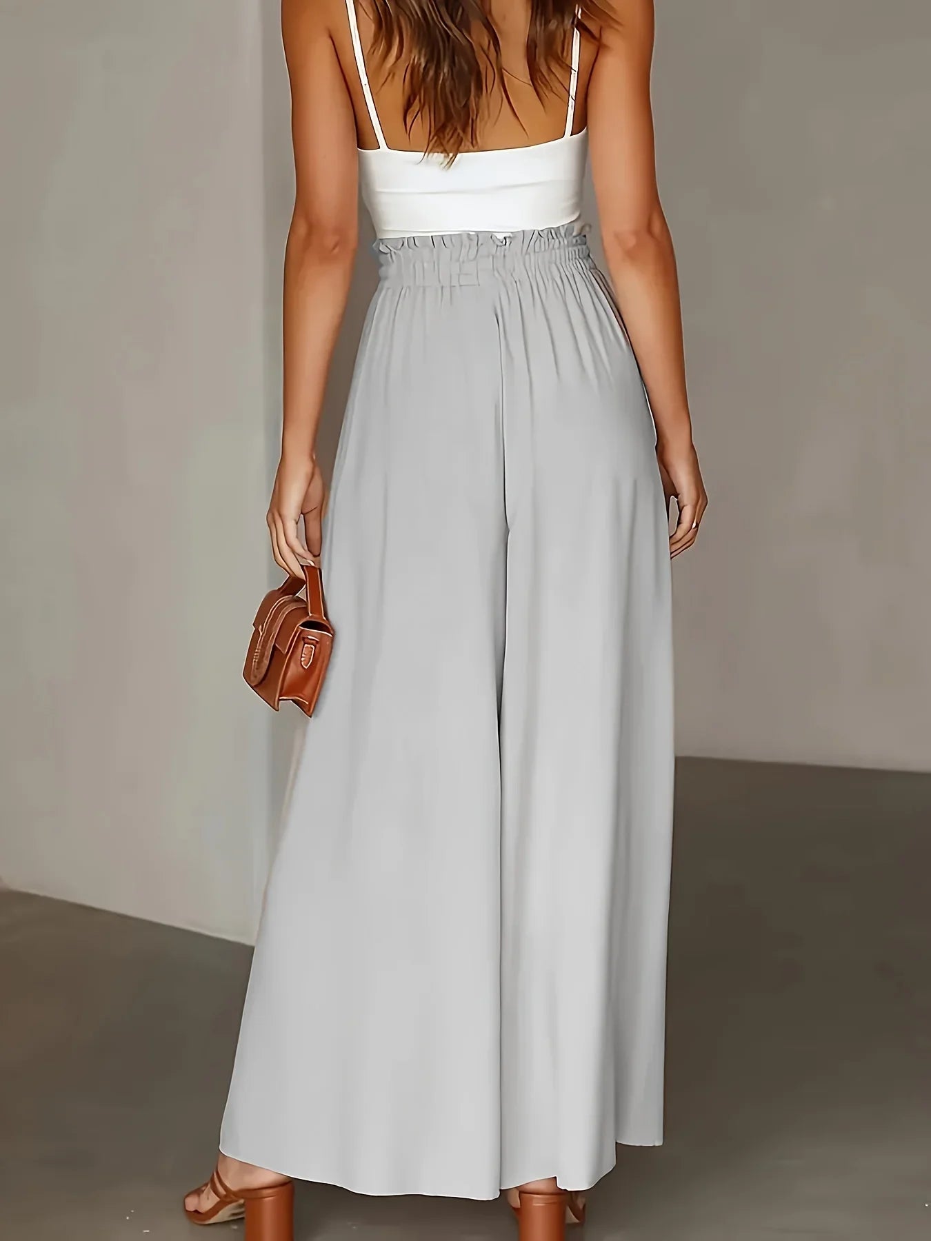 Plus Size Wide Leg Pants Comfortable Slight Stretch